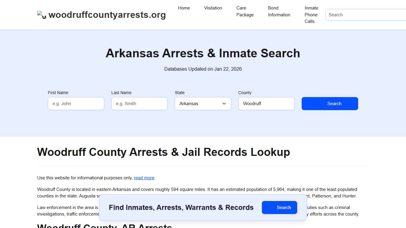 Woodruff County, AR Arrests, Warrants, Police Records Search